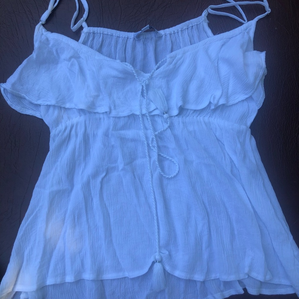 White flowy tank top